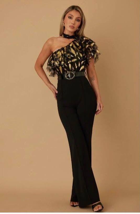 One shoulder jumpsuit