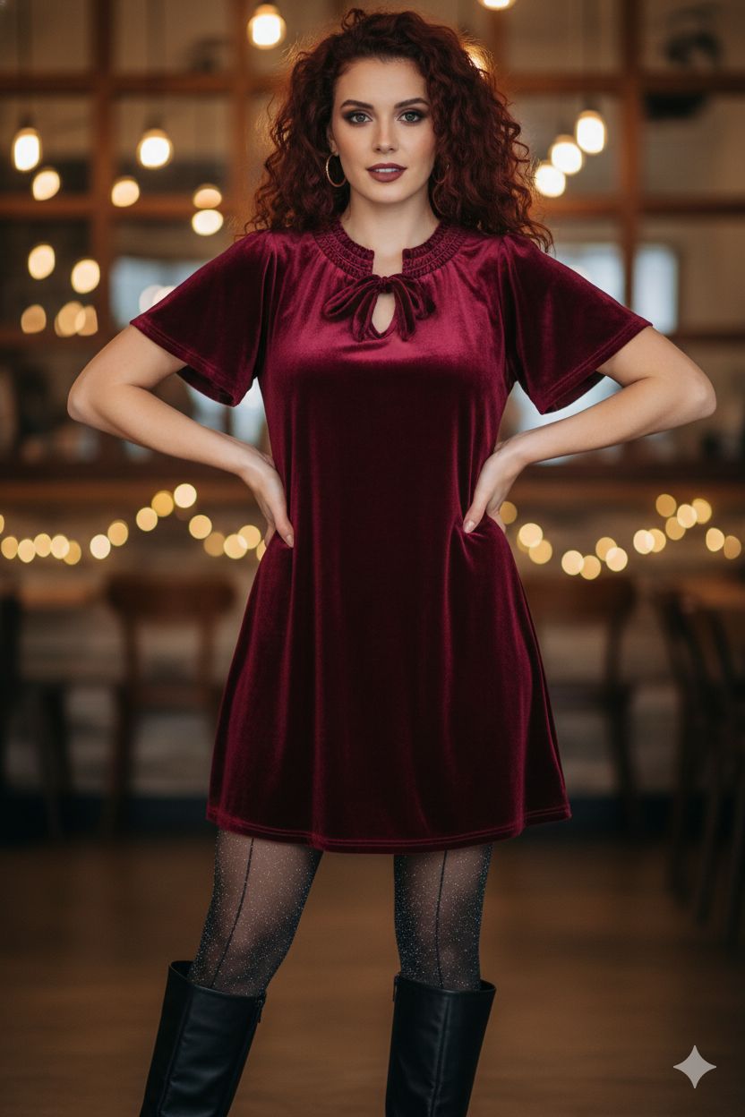 Velvet wine Dress