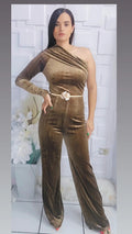 Velvet brown jumpsuit