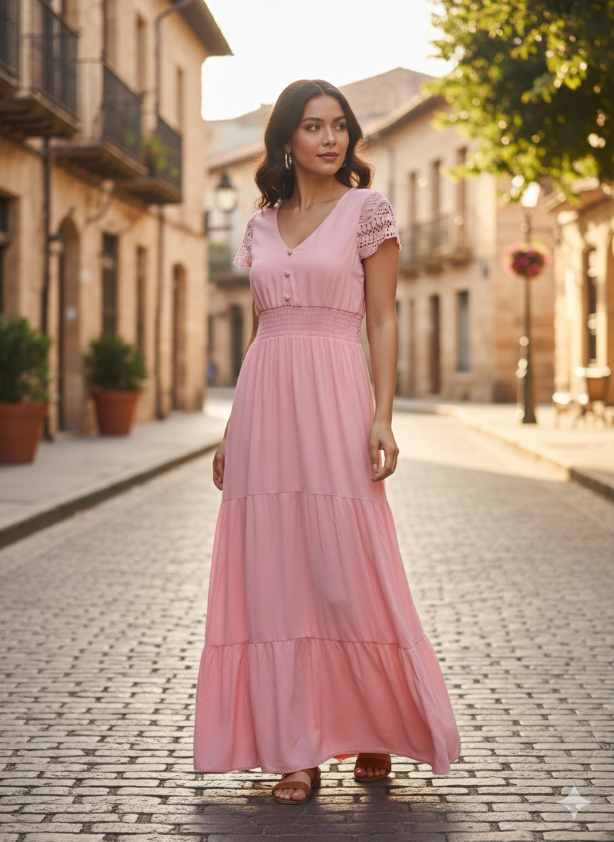 Pink maxidress