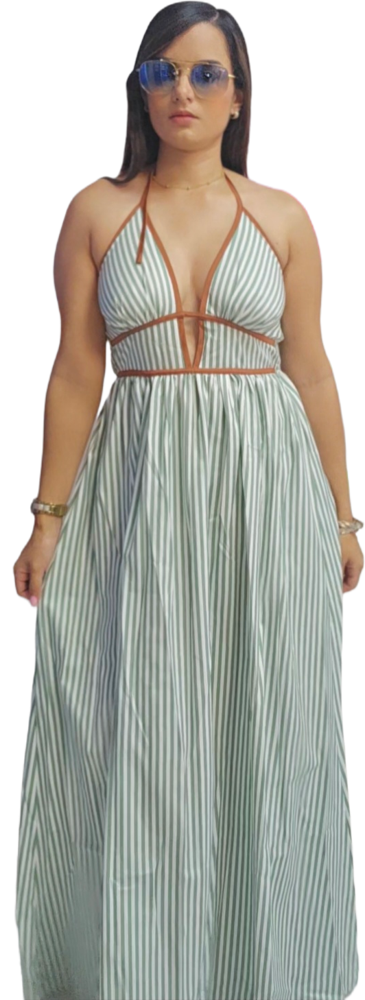 Green maxidress