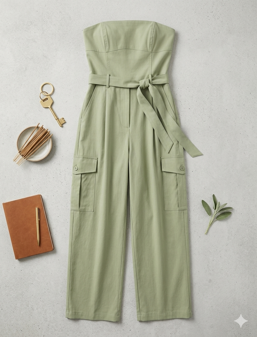 Green jumpsuit cargo