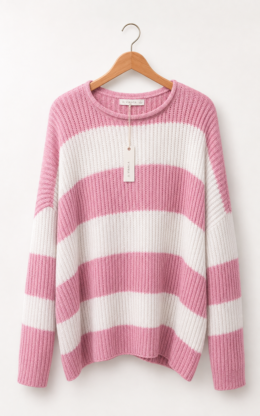 Pink& White sweter